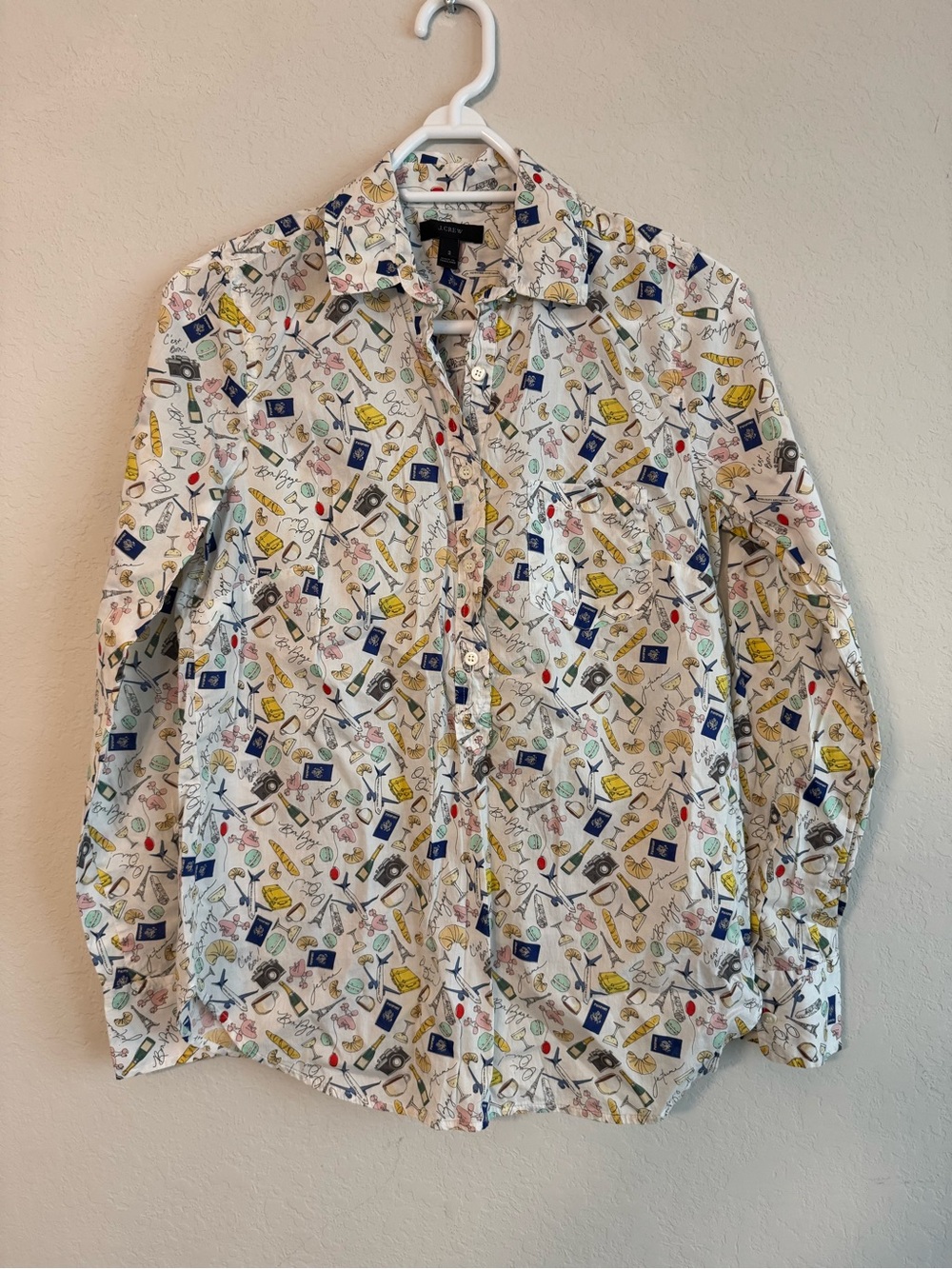 J. Crew Paris Print Button Up 2